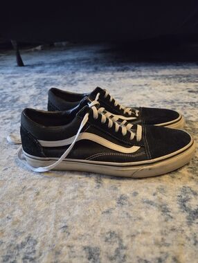 Vans Black and White Old Skool Low-Top Sneakers
